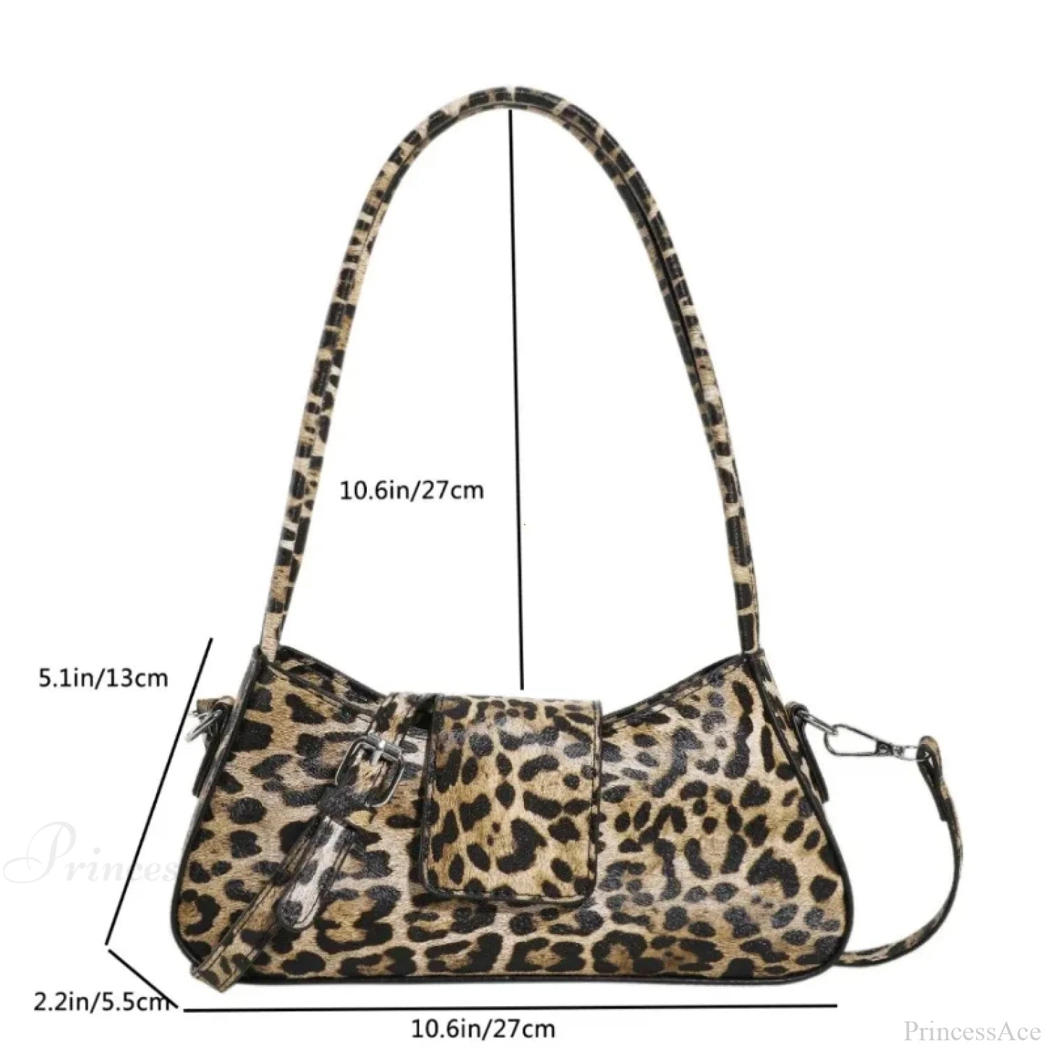 Brown Leopard PU Leather Crossbody Shoulder Bag Khaki shoulder-250126