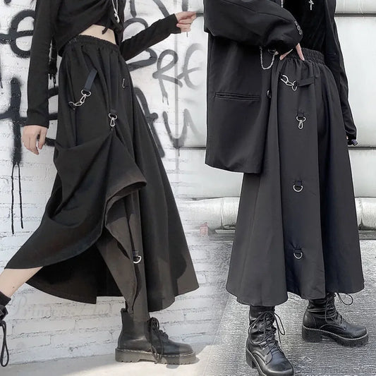 Buckle Irregular Gothic Street Skirt