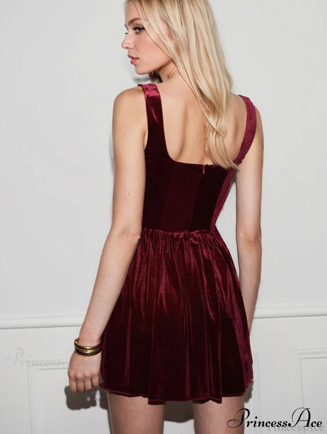 Burgundy Mini Sexy Elegant Party Dress