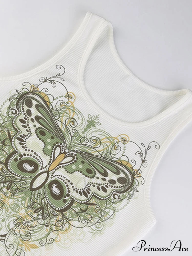 Butterfly Charm Graceful Silver Bandeau Top Tank Tops&Camis