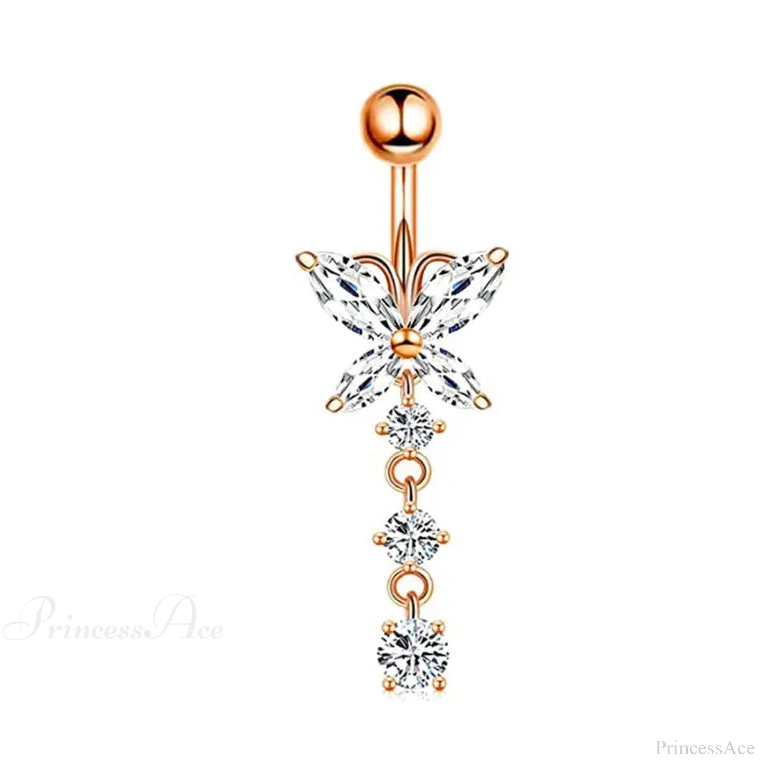 Butterfly CZ Sparkling Gothic Belly Ring Style2 copper