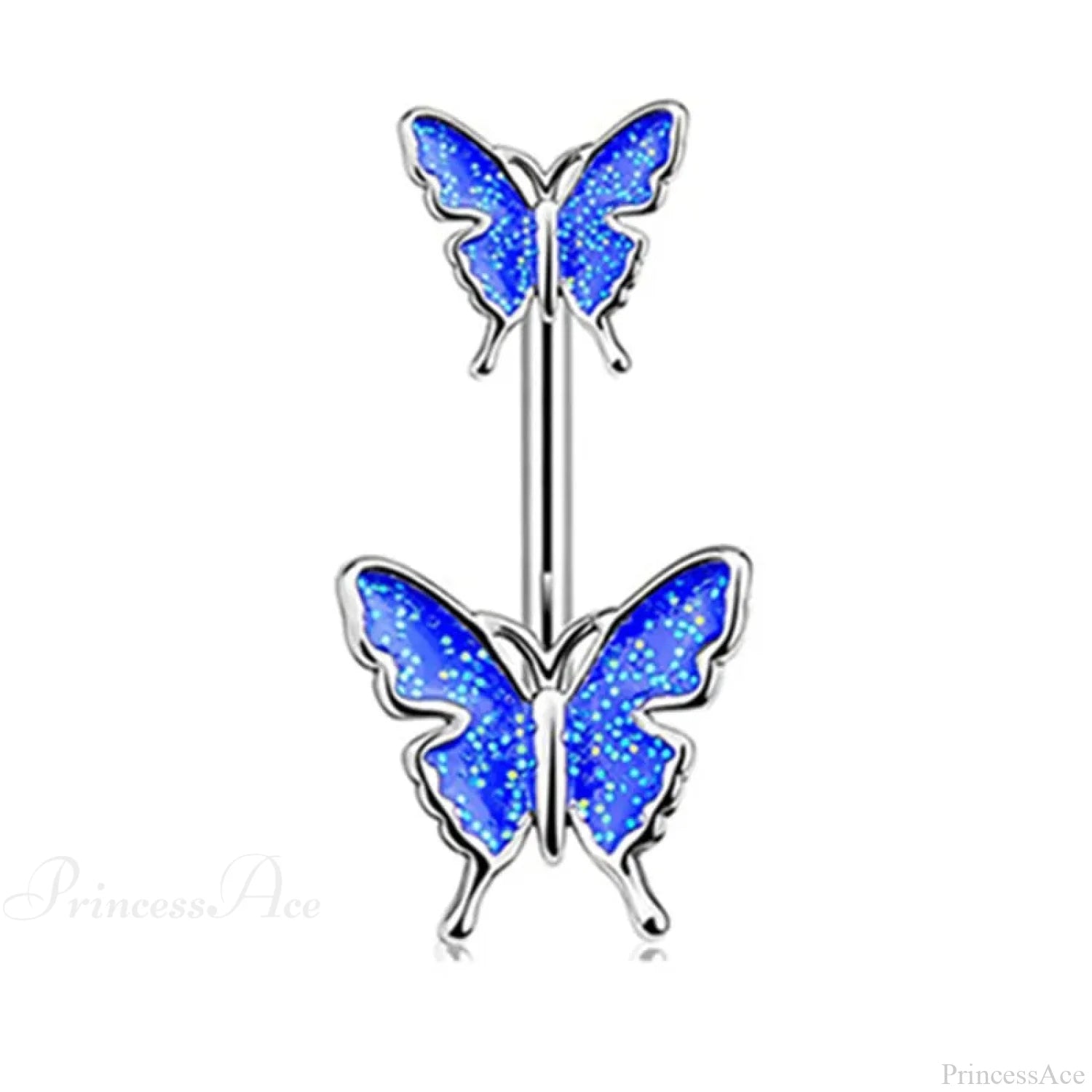 Butterfly CZ Sparkling Gothic Belly Ring Style8 Blue
