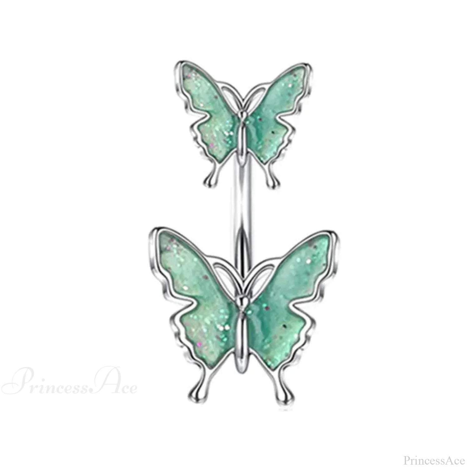 Butterfly CZ Sparkling Gothic Belly Ring Style8 Green