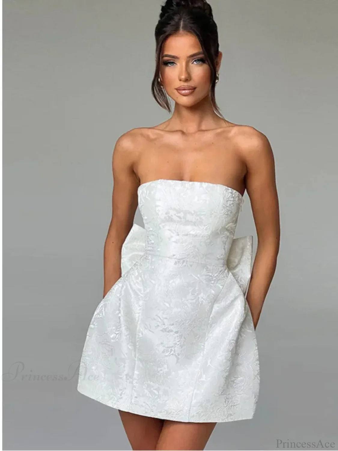 Butterfly Knot Backless Mini Dress minidress-250223