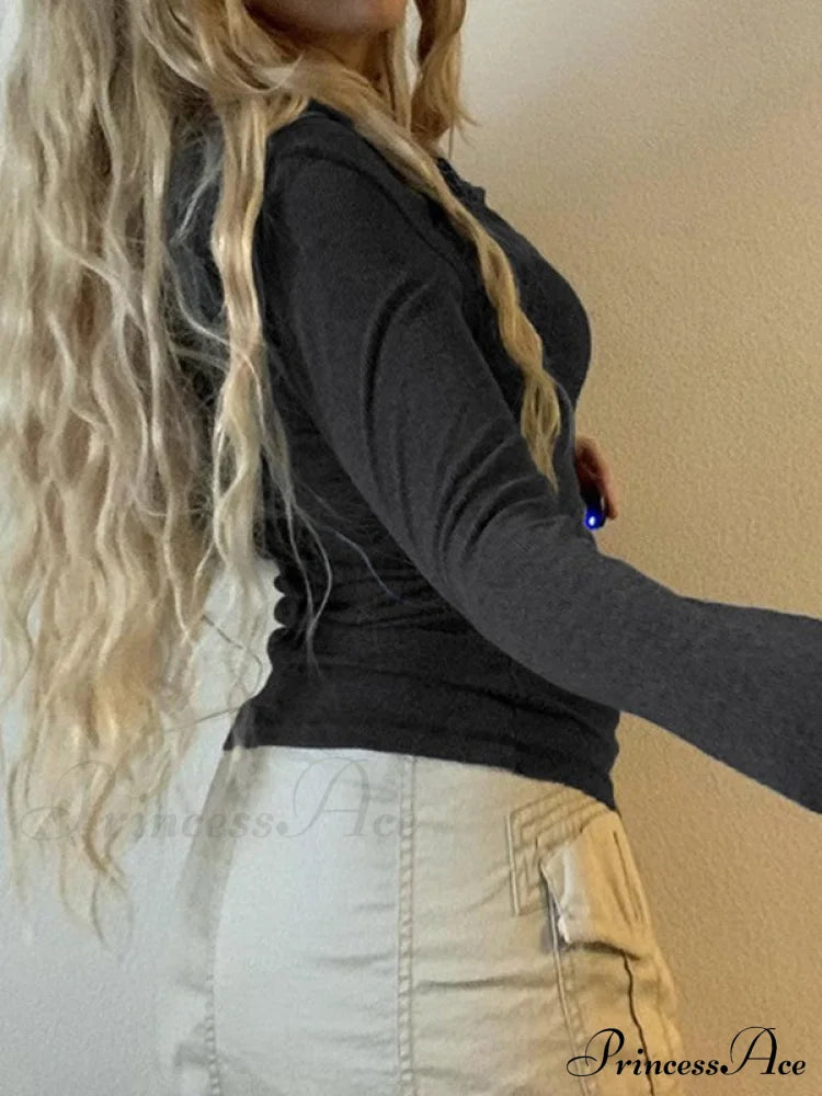 Button Distressed Graceful Denim Mini Dress Knits