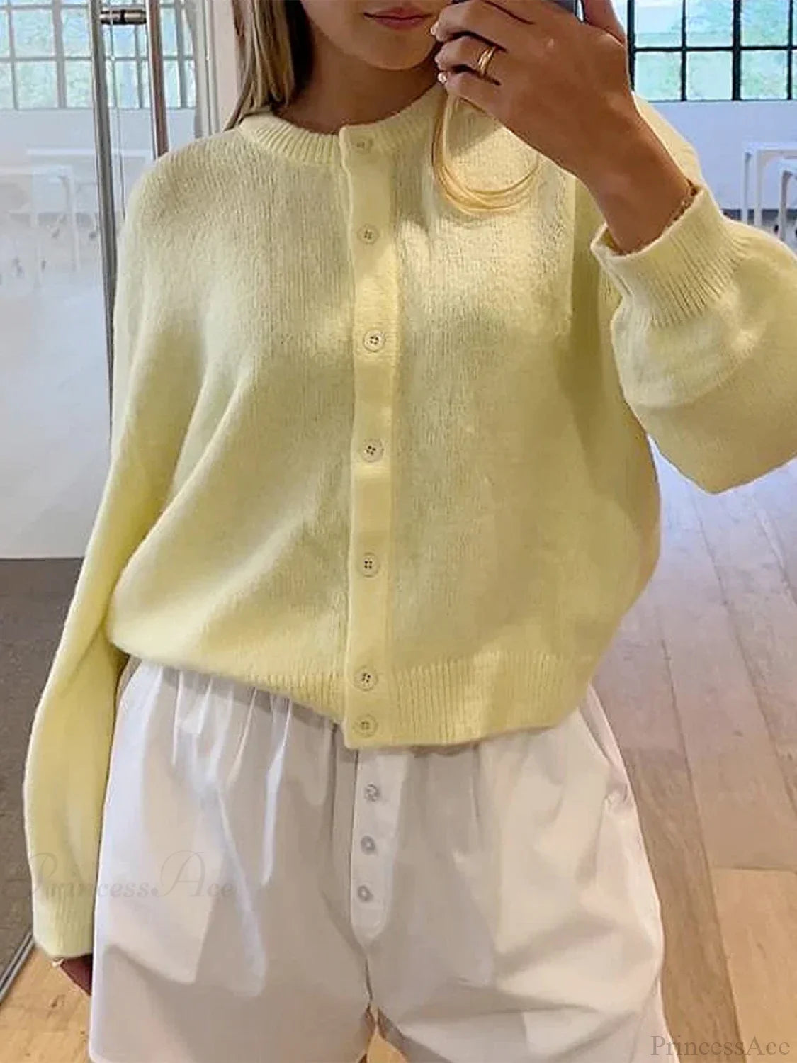 Button Down Lightweight Knit Cardigan