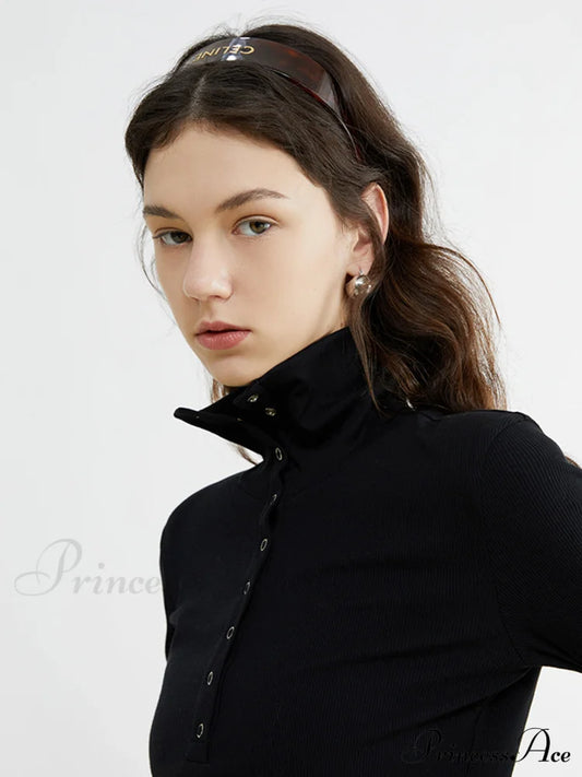 Button Up Graceful Collared Shirt T-Shirts