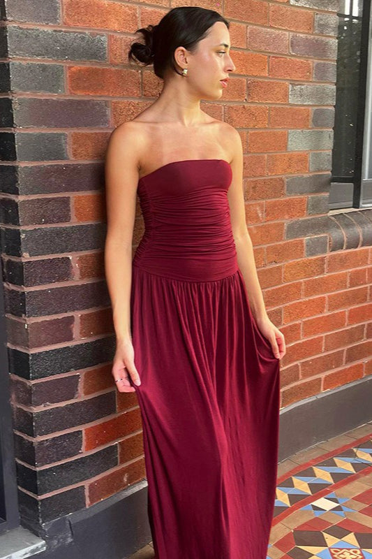 Strapless Off Shoulder Maxi Formal Dress