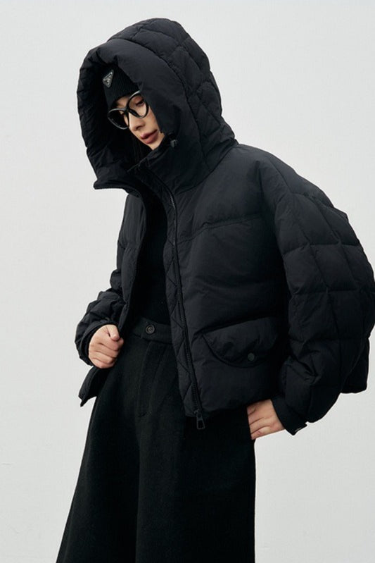 Cropped Relaxed Fit Puffer Jacket