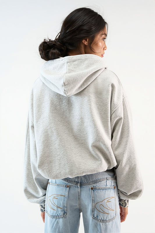 Camouflage Trim Cropped Hoodie