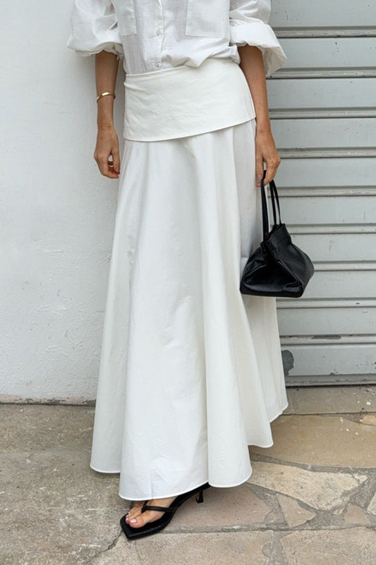 Jupe midi trapèze unie 