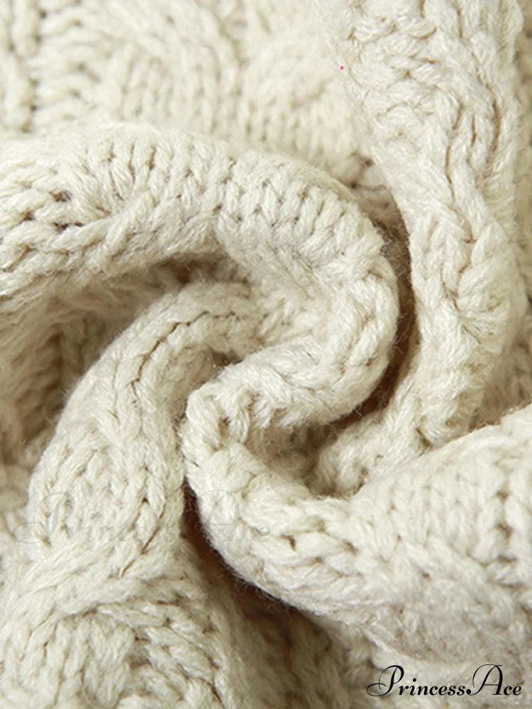 Cable Knit Graceful Bodycon Midi Dress Tank Tops&Camis