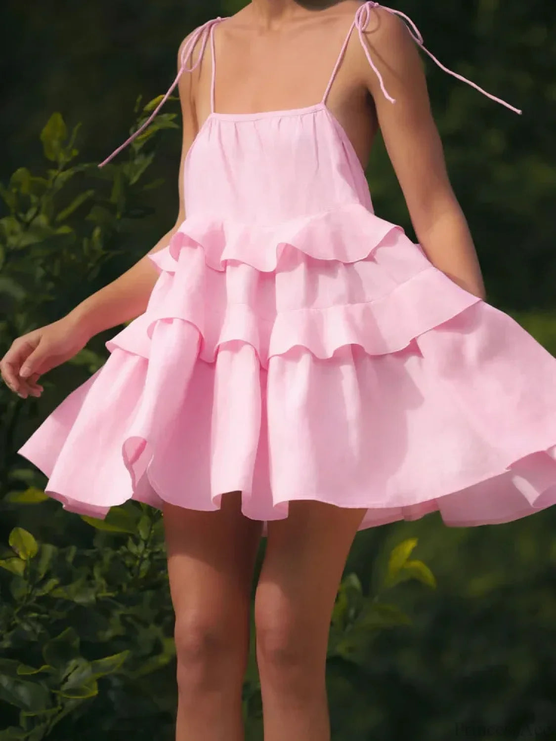 Cake Neck High-Waist Mini Dress Pink / S minidress-250223