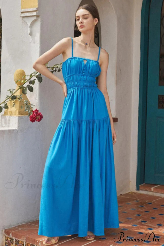 Calla Elegant Maxi Dress Xs / Blue