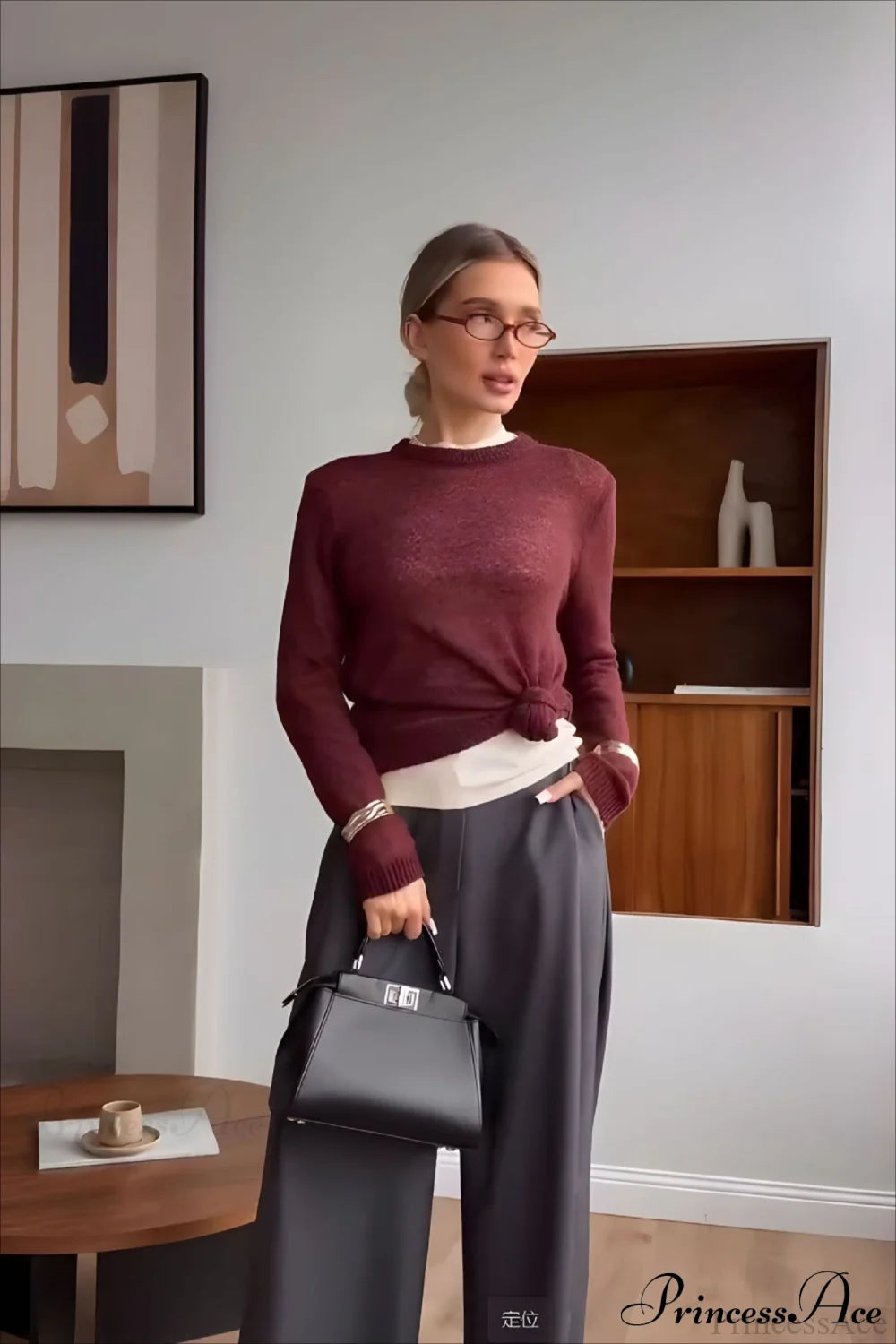 Candy Pastels Sheer Crew Neck Lightweight Knit Top