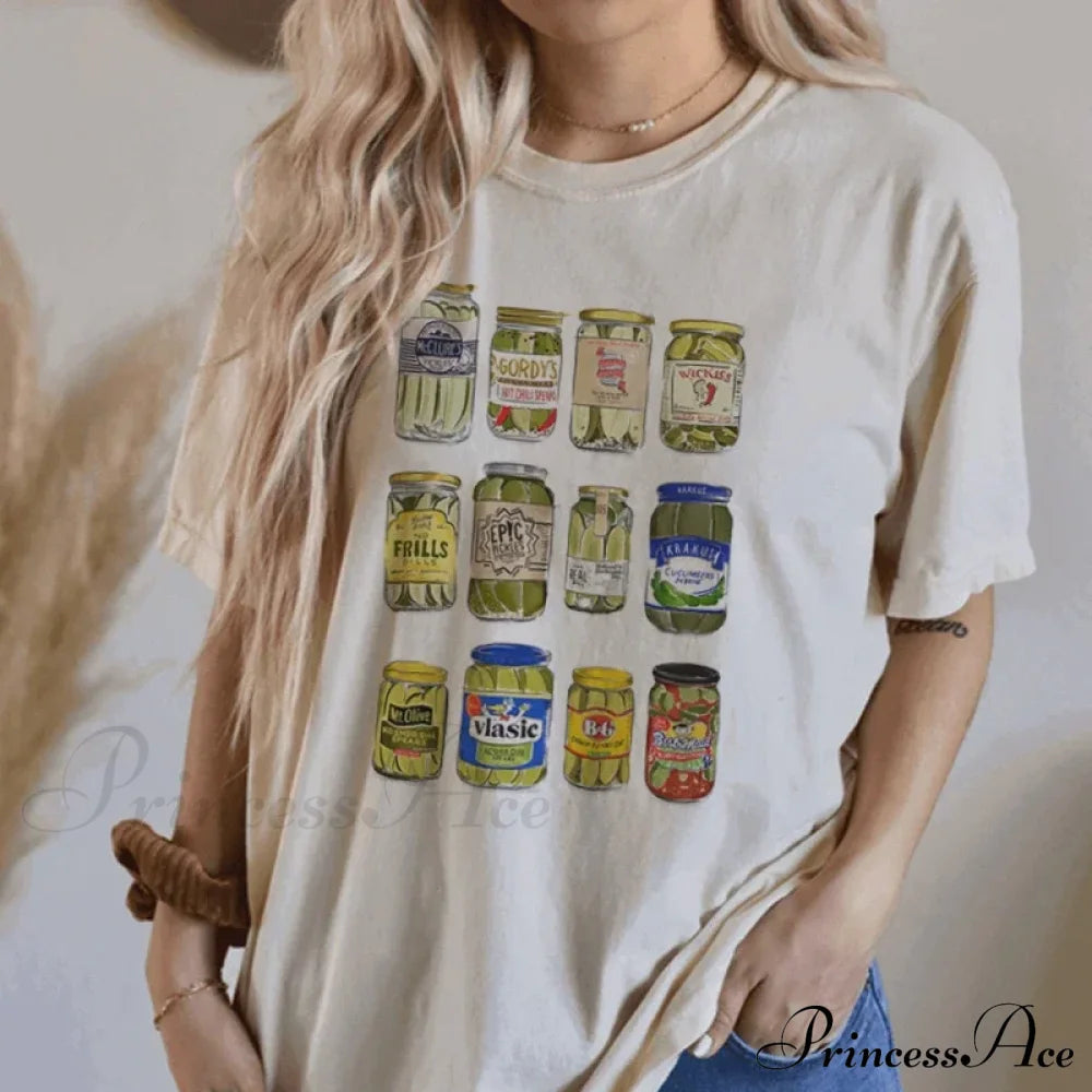 Canned Pickles Stylish Graphic Print Tee Shirt