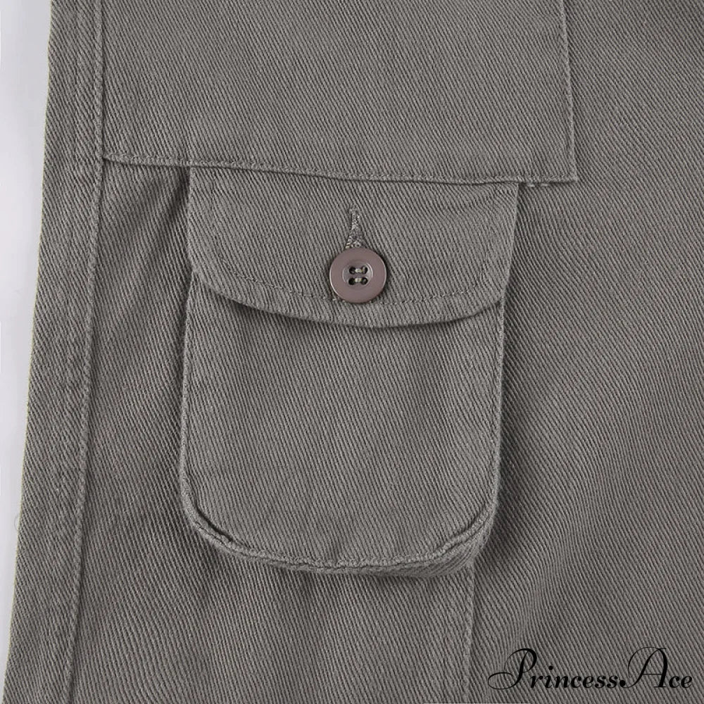 Cargo Streetwear Mom Pants Baggy Low Leg Waist 90S Denim Vintage Wide Jeans Trousers Trendy Korean