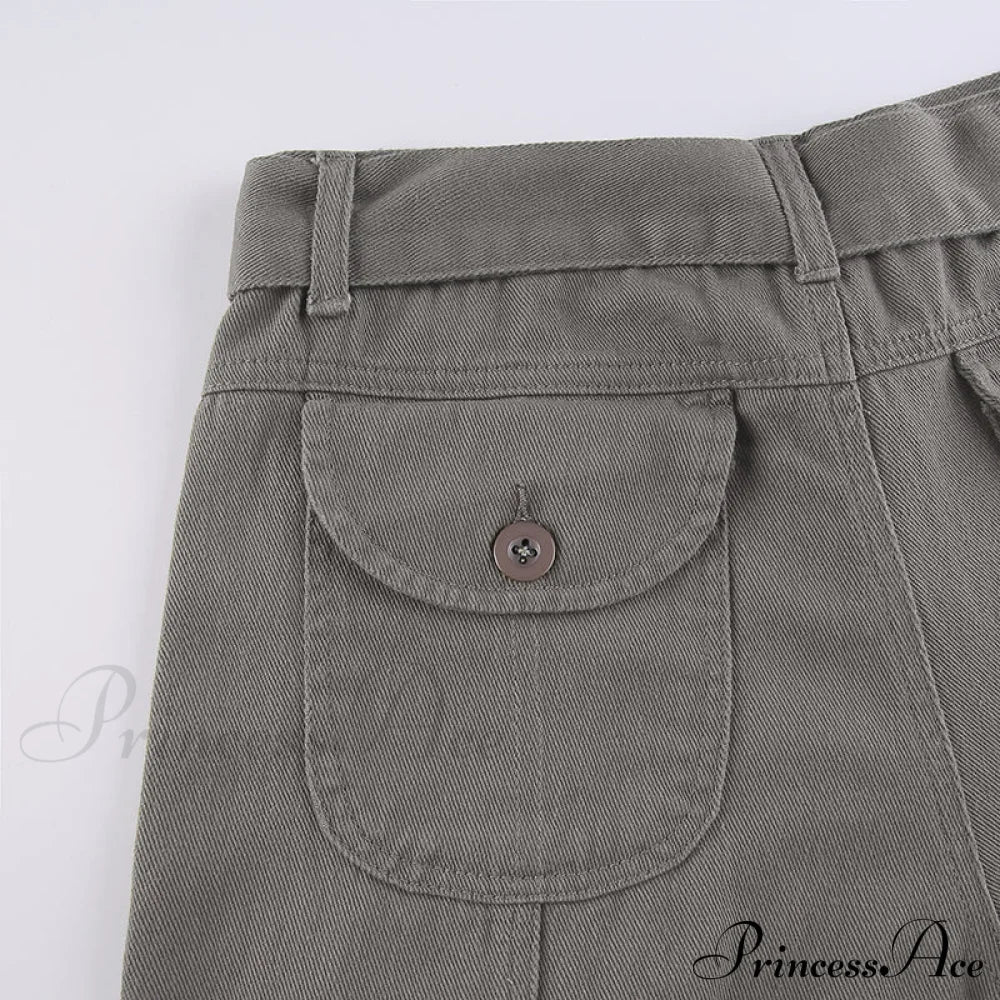 Cargo Streetwear Mom Pants Baggy Low Leg Waist 90S Denim Vintage Wide Jeans Trousers Trendy Korean