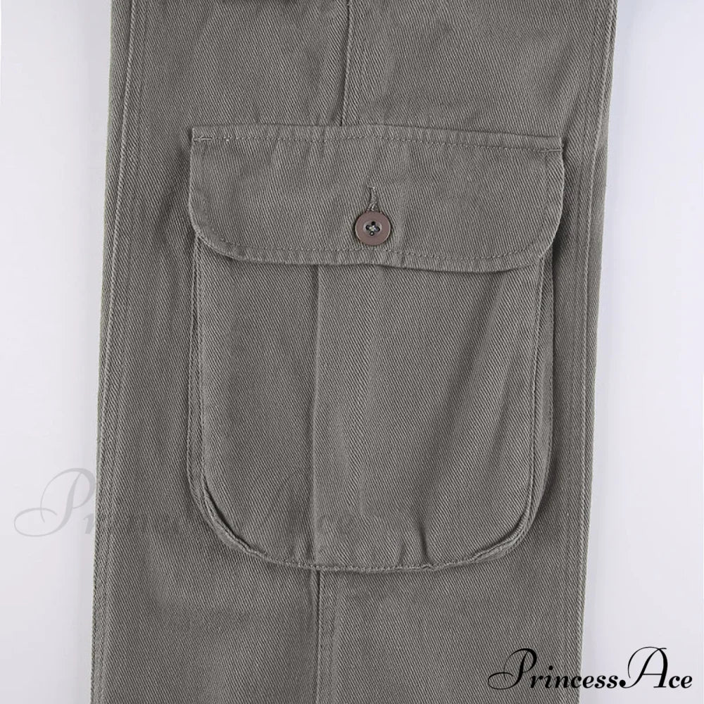Cargo Streetwear Mom Pants Baggy Low Leg Waist 90S Denim Vintage Wide Jeans Trousers Trendy Korean