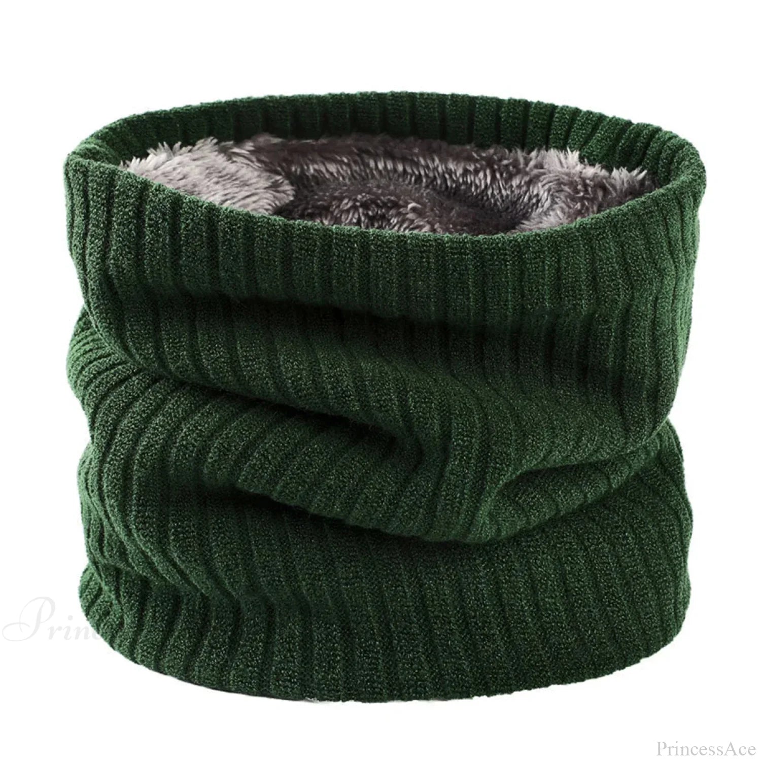 Cashmere Knit Ring Wool Neck Warmer Scarf For Women Green Scarfs-L