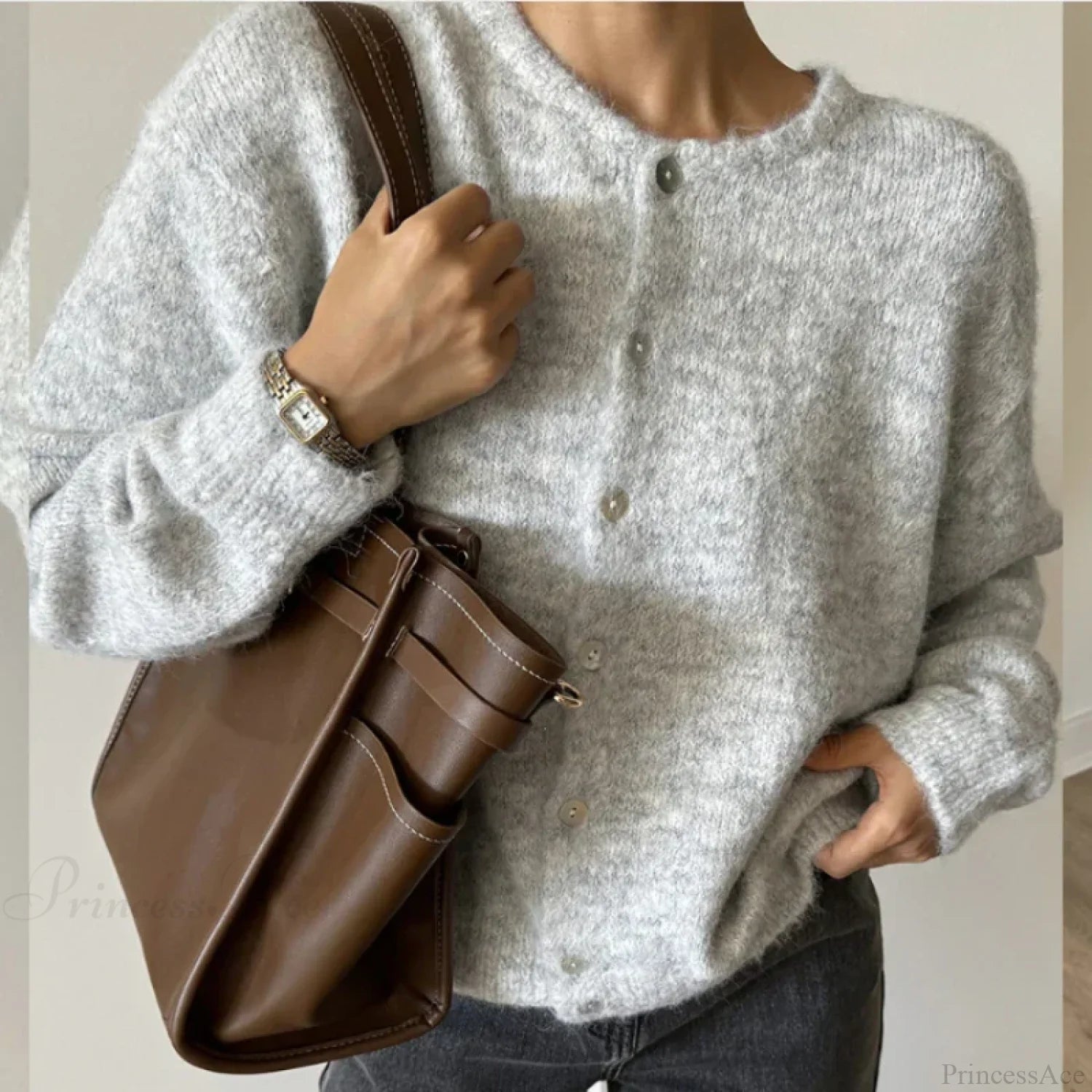 Cashmere Soft Single-breasted Knit Cardigan