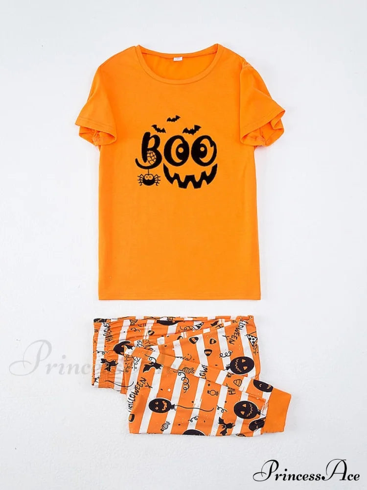 Casual Arm Letter T-Shirt Pant Pajama Breathable Home Women’s Black Brief Tee Animal Fall Neck