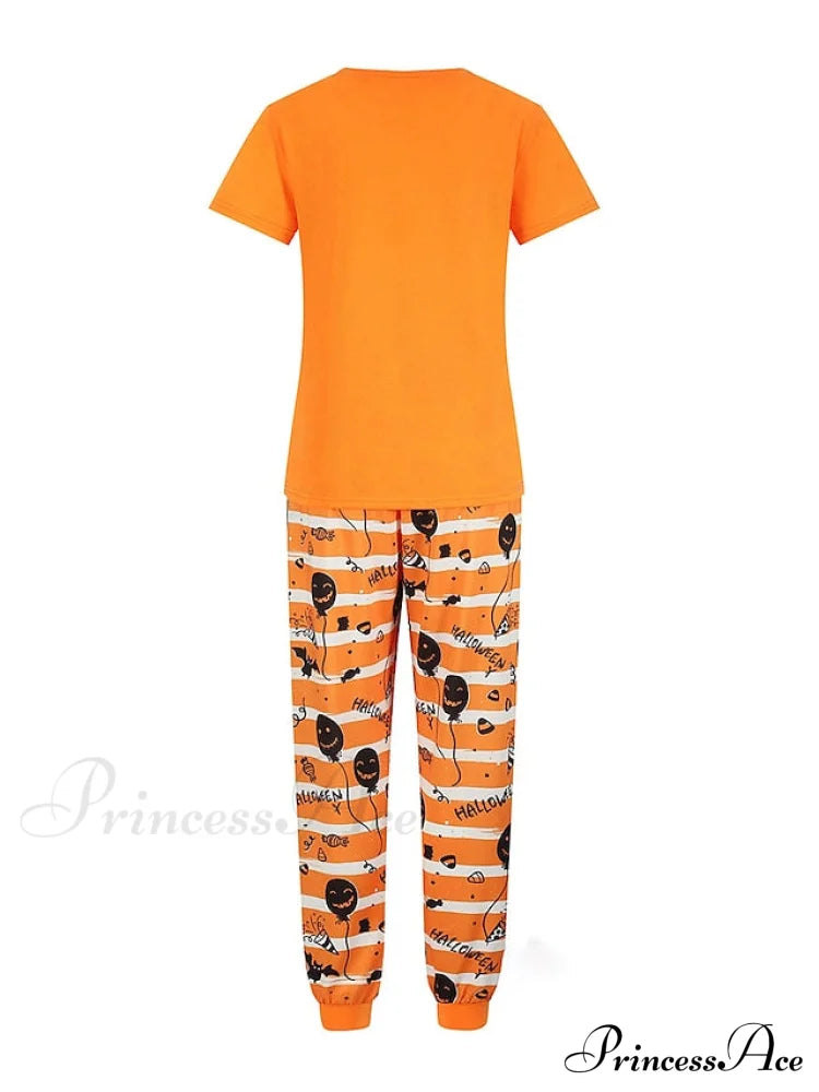 Casual Arm Letter T-Shirt Pant Pajama Breathable Home Women’s Black Brief Tee Animal Fall Neck