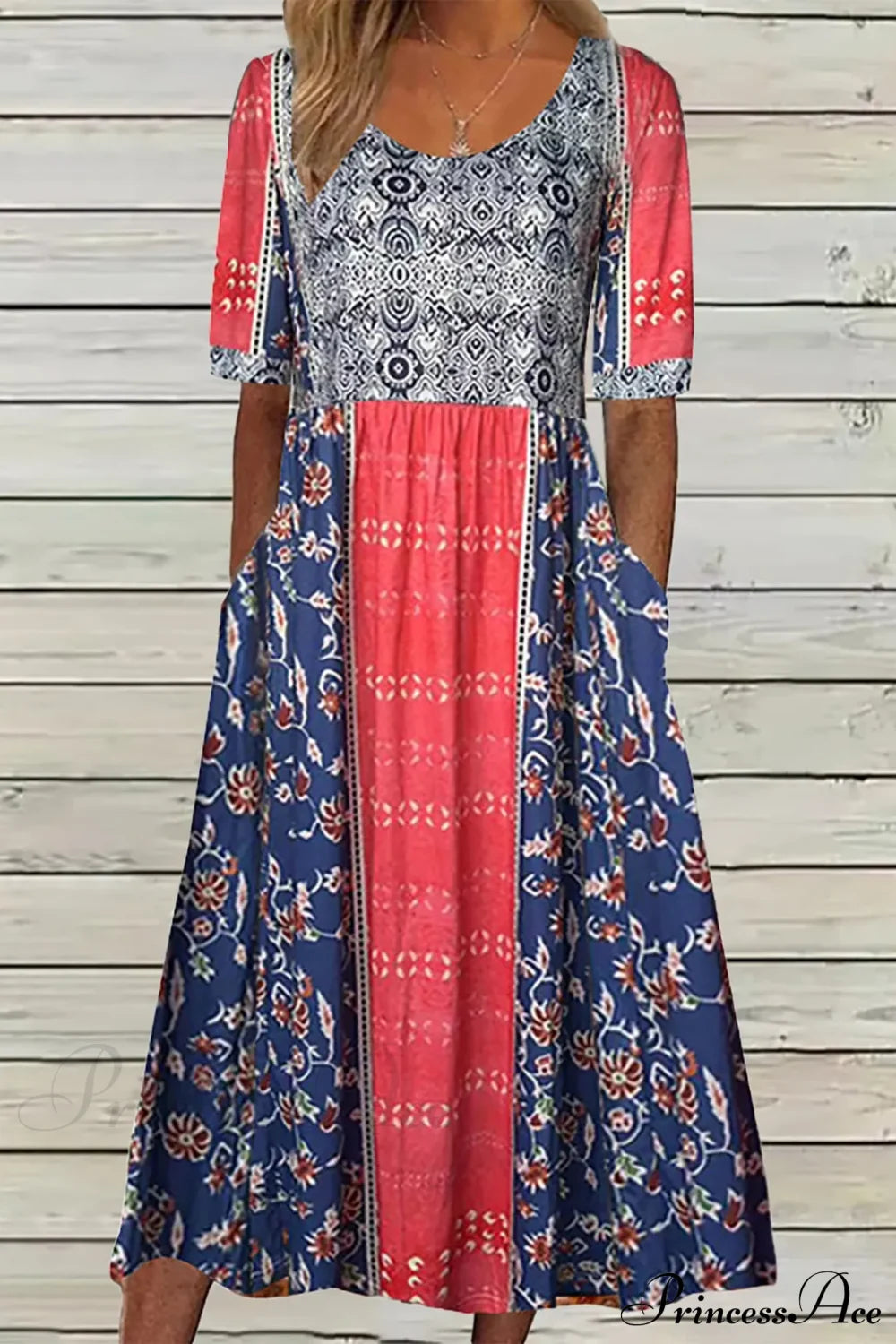 Casual Comfort Elegant Beach Summer Boho Dress Red / S