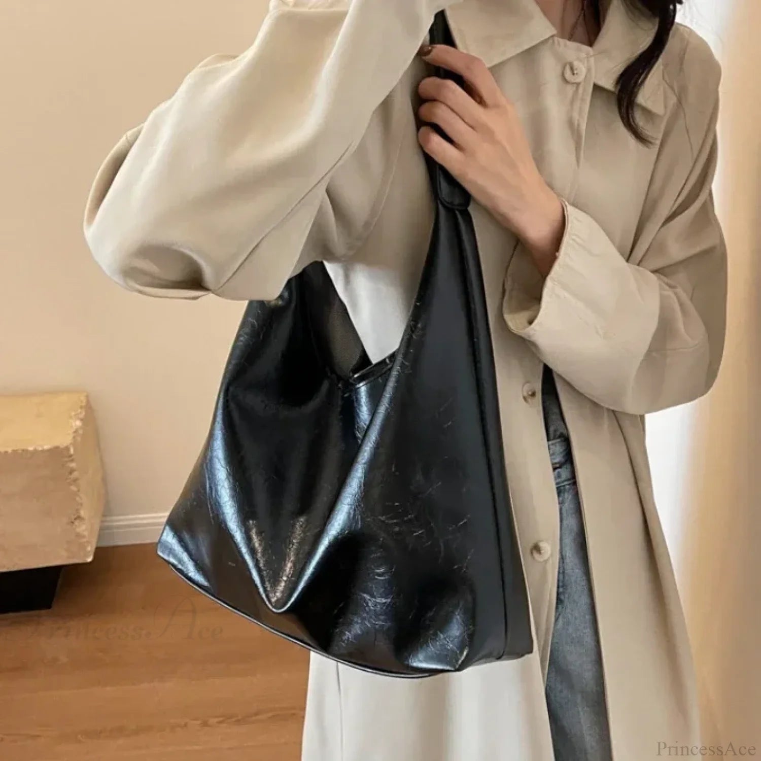 Casual Nylon Crossbody Shoulder Bag Black shoulder-250126