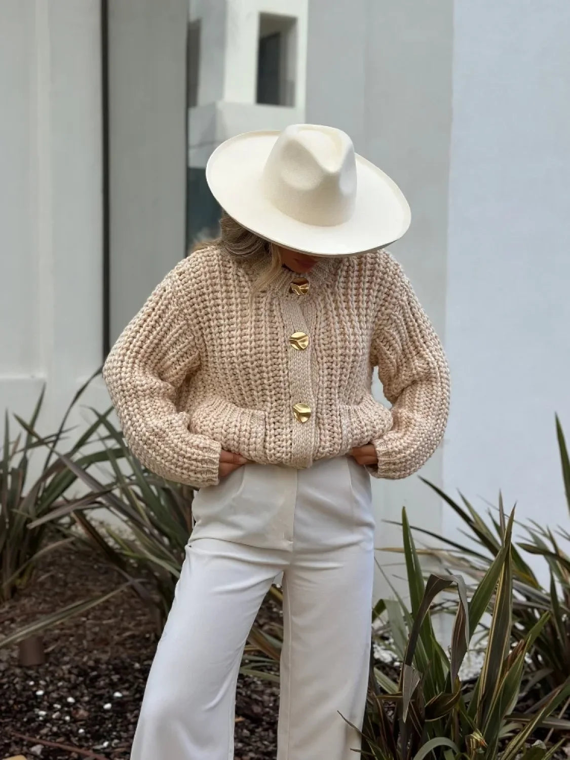 Casual O-Neck Long Sleeve Pocket Cardigan cardiagn-250126