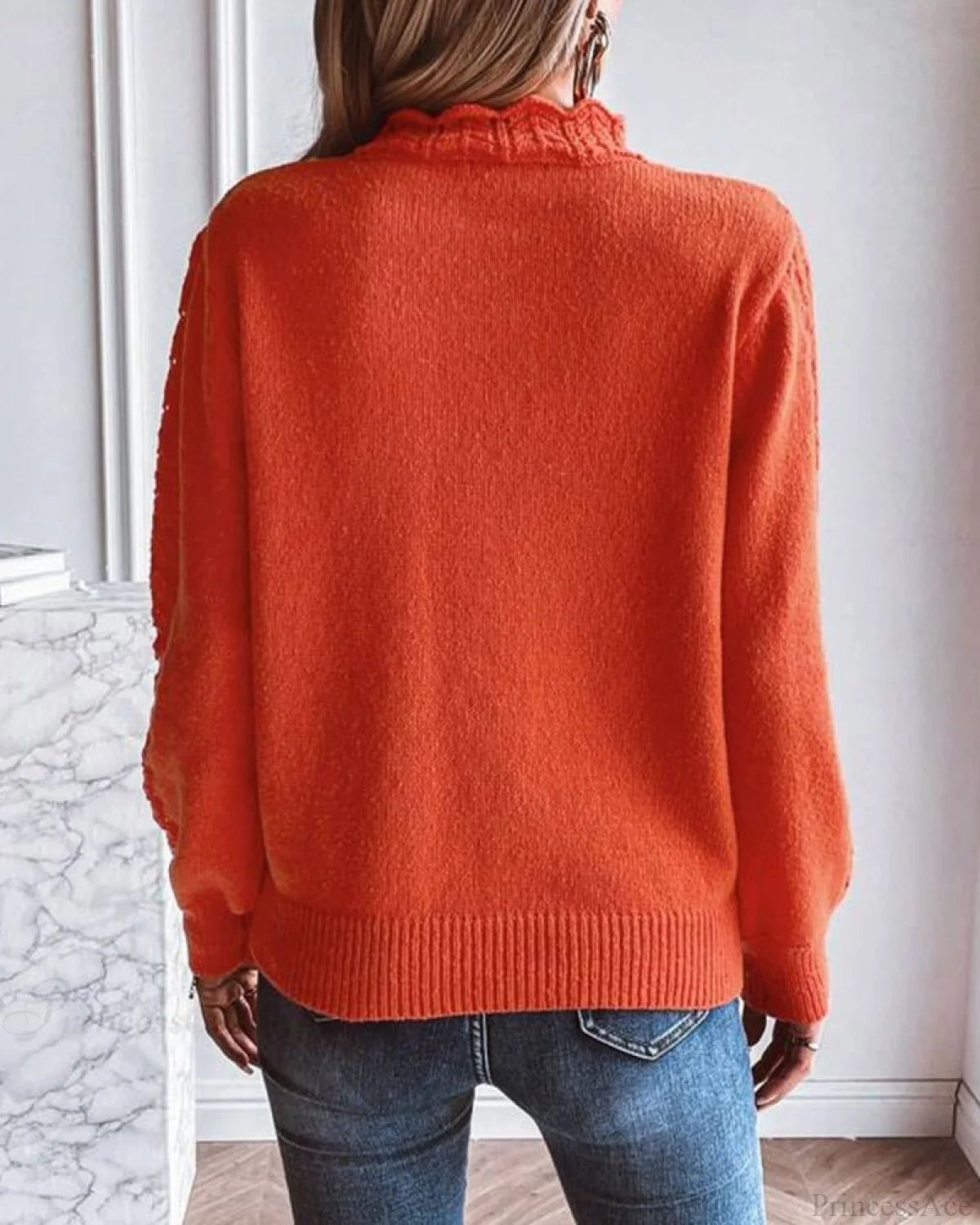 Casual Pullover Solid In Color Sweaters-L
