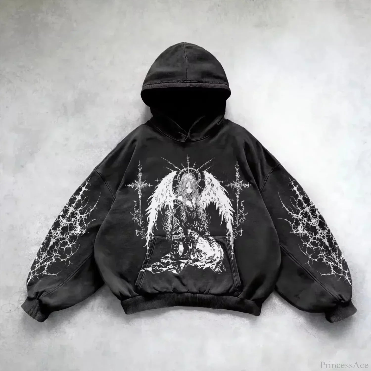 Casual Retro Gothic Printing Hoodie