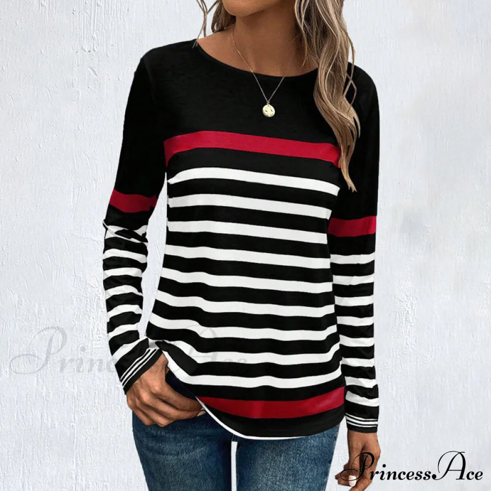 Casual Striped T-Shirt Blouses