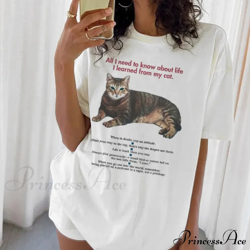 Cat Elegant Quotes Graphict-Shirt Funny Graphic T-Shirt