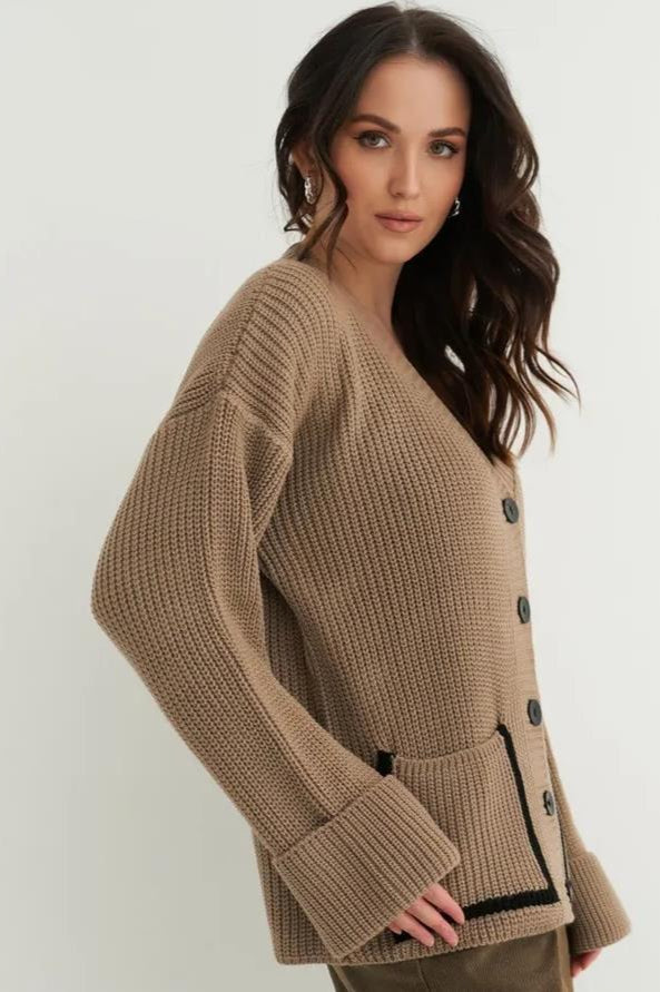 Color Block Pocket Cardigan