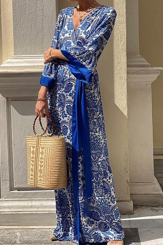 Robe longue à imprimé floral bohème