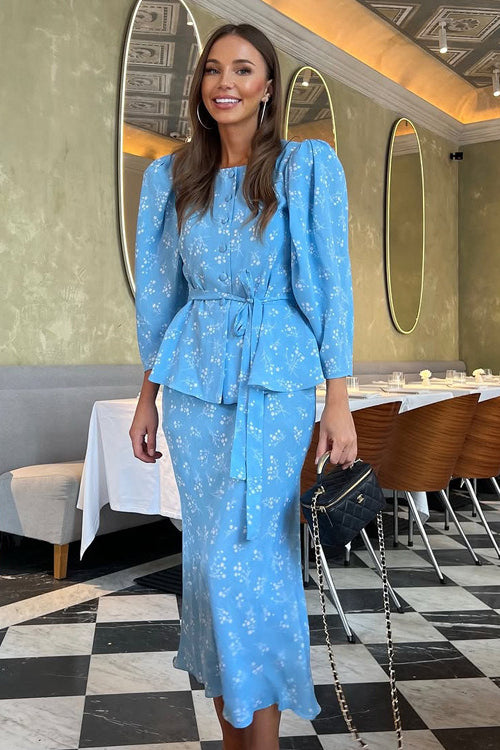 Ensemble deux pièces cardigan à manches longues et col ras du cou avec imprimé numérique