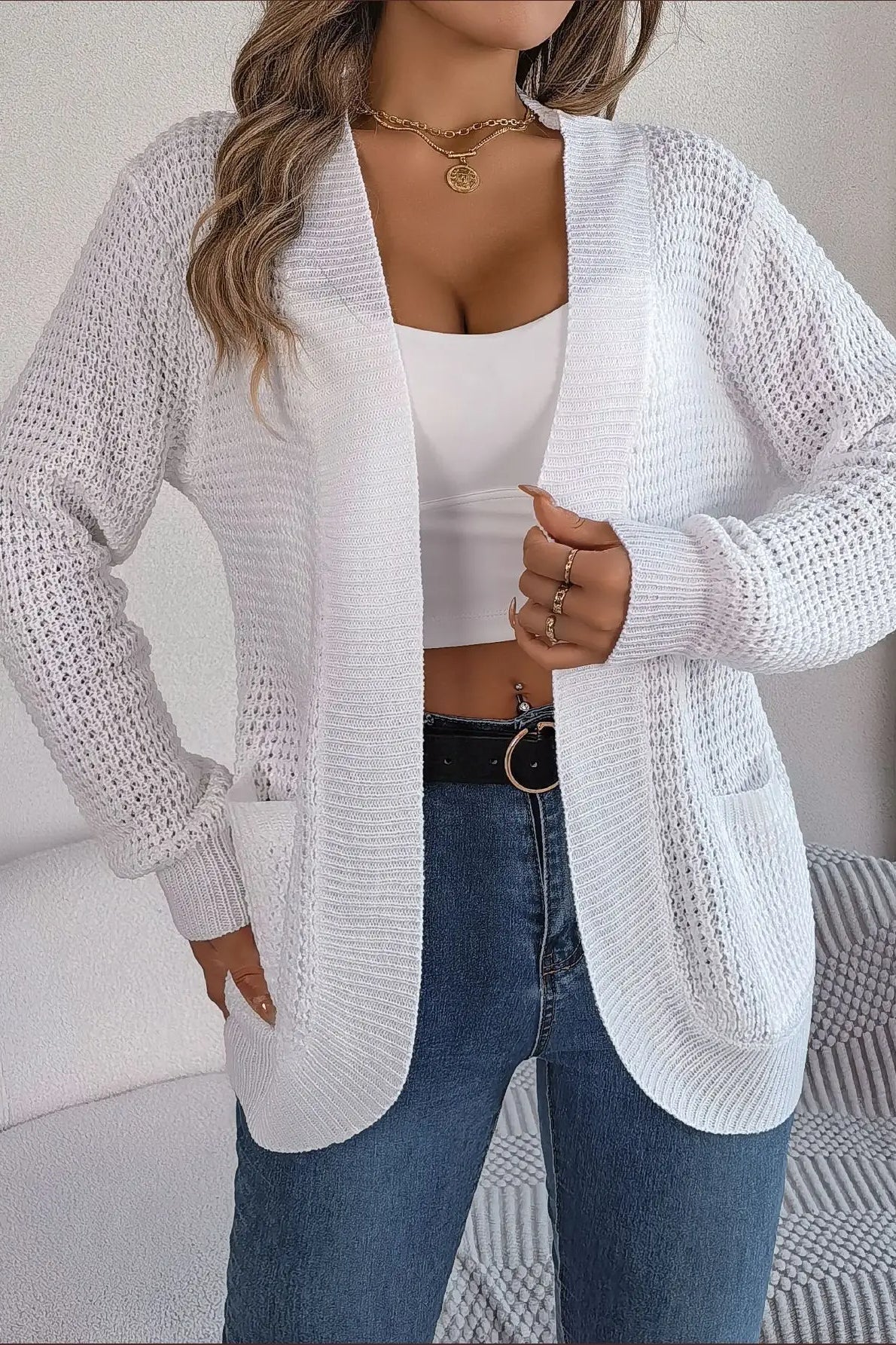 Loose Knit Pocket Cardigan