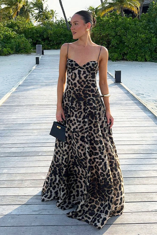 Robe nuisette sexy à imprimé léopard