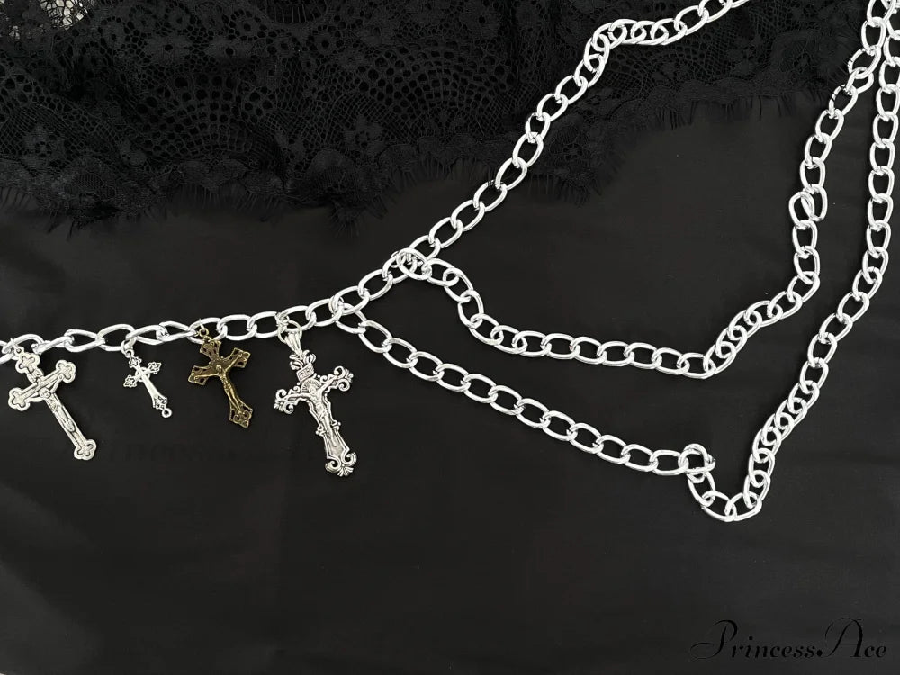 Chain Cross Pendant Waist Layered
