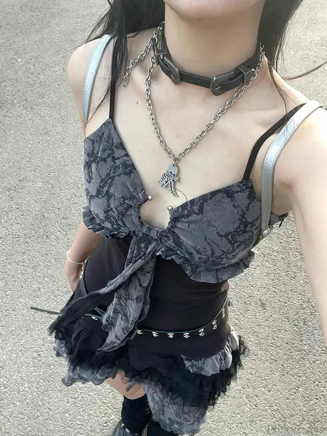 Charming Lace Camisole Mini Dress