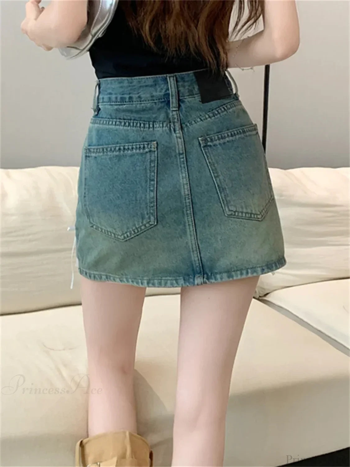 Chic Denim Bow Detail Skirt skirts-250223