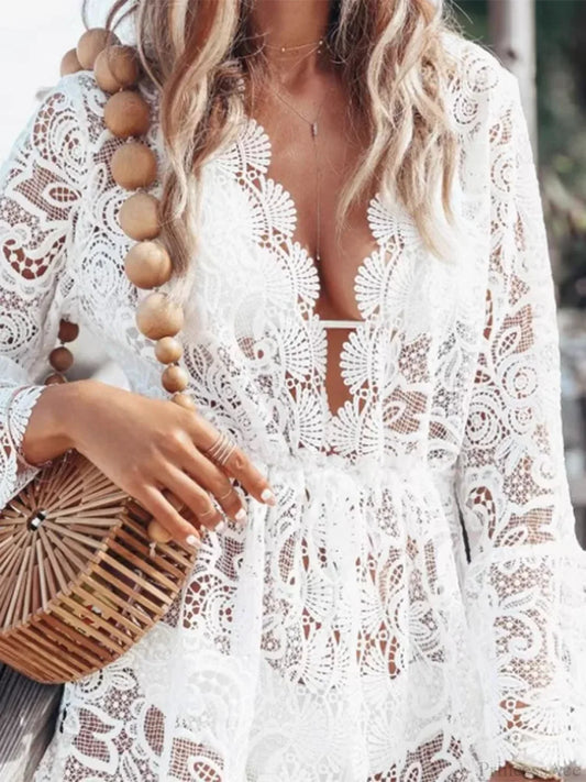Chic Hollow Out See Through Beach Cover Up