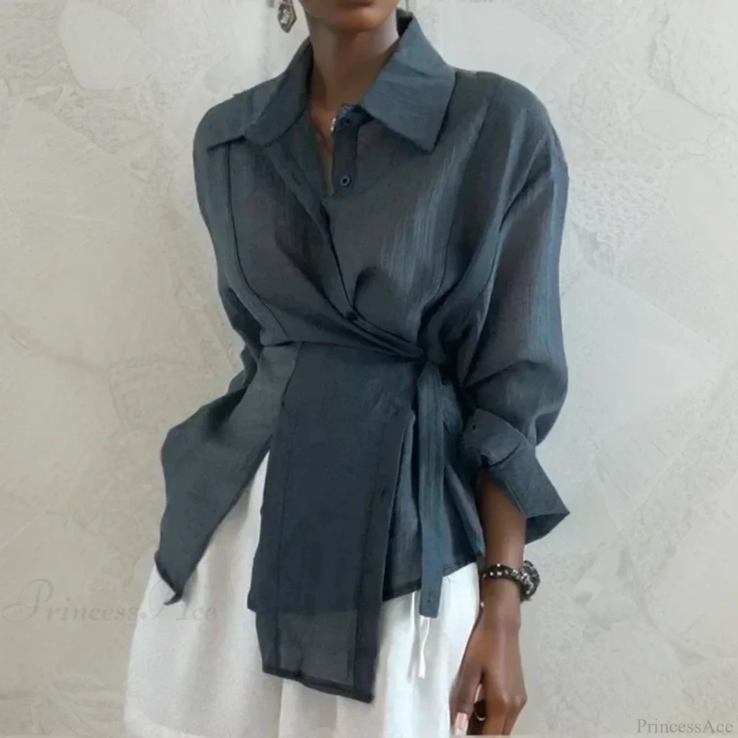 Chic Long Sleeve Solid Loose Sunscreen Blouse blouse-250126