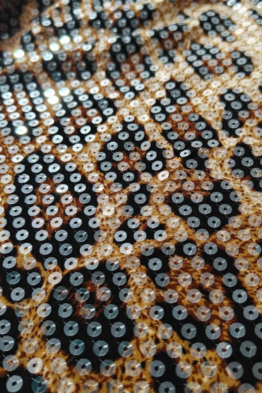 Chic Sequin Leopard Print Baseball Short Jacket