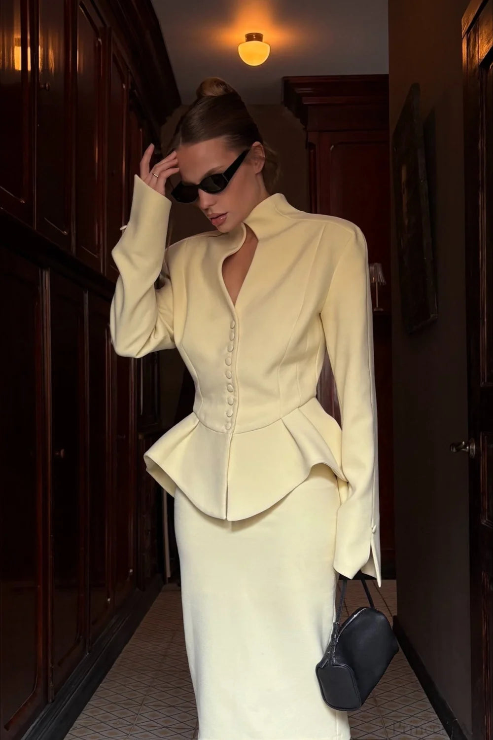 Chic Tweed Sophisticated Professional Two Piece Set