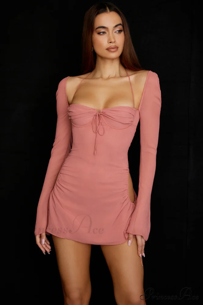 Chiffon Halter Mini Dress | Dress In Beauty