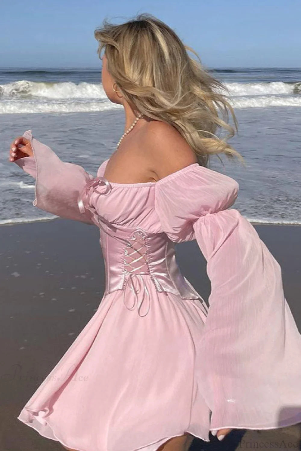 Chiffon Loose Asymmetrical Waist Tie Mini Dress