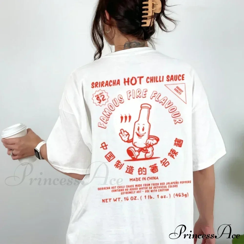 Chilli Sauce Back Charming Print Graphic Tee Tees