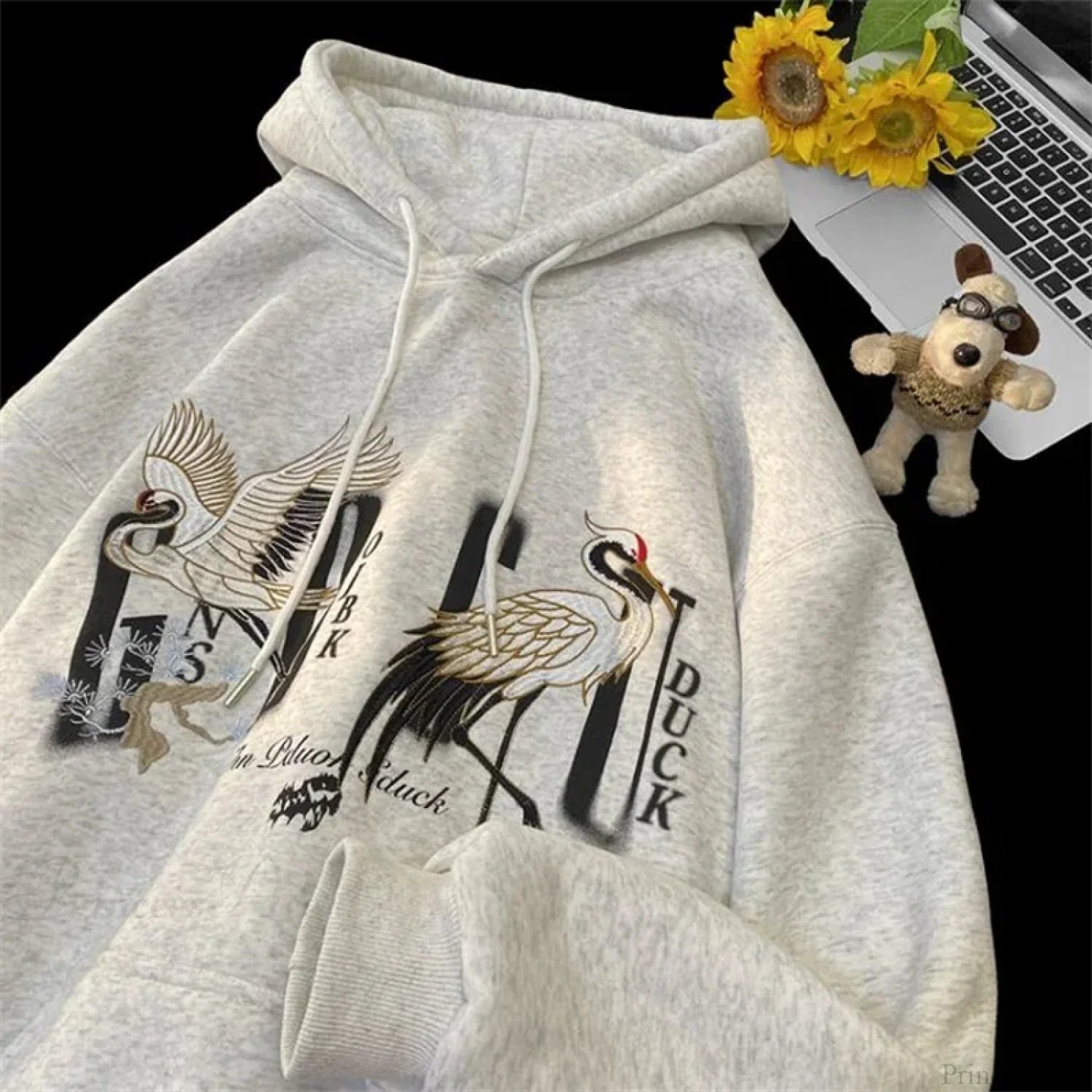 Chinese Crane Pullover Hoodie